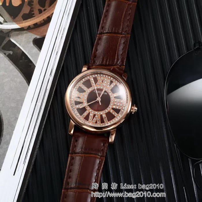 CARTIER卡地亞 高級藍寶玻璃 石英機芯女士腕表  WSS2068